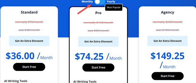 GrowthBar Monthly Pricing