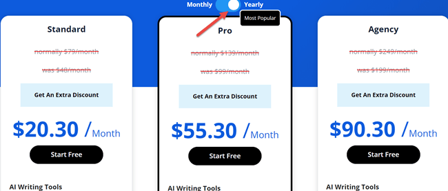 GrowthBar Yearly Pricing